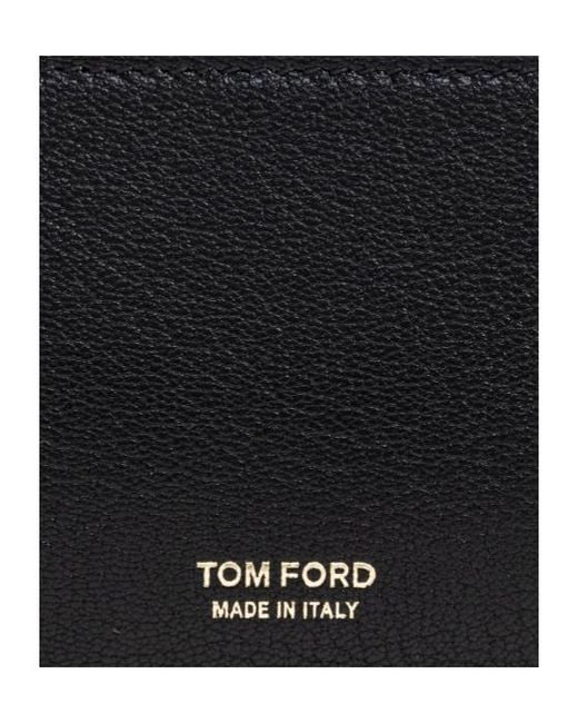 Tom Ford Black Logo Printed Zipped Wallet