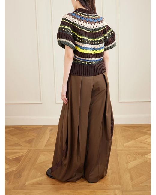 Sacai Multicolor Striped Polo Collar Sweater