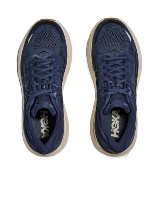 Hoka One One Blue Bondi 9 Logo-Detail Sneakers for men