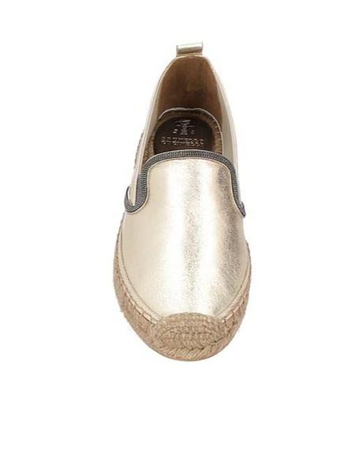 Brunello Cucinelli White Metallic Espadrilles