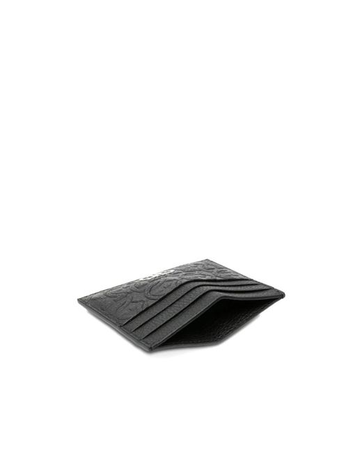 Ferragamo Black Ferragamo Gancini Embossed Card Holder for men