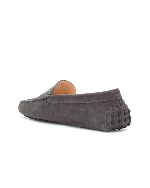 Tod's Gray Gommino Penny Bar Driving Shoes