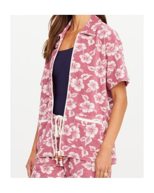 The Upside Pink Lahaina Zip Shirt