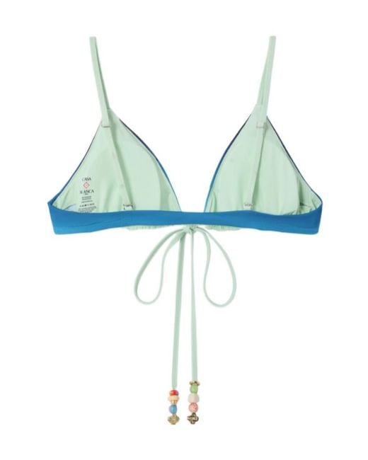 Casablanca Blue Gradient String Beaded Bikini Top