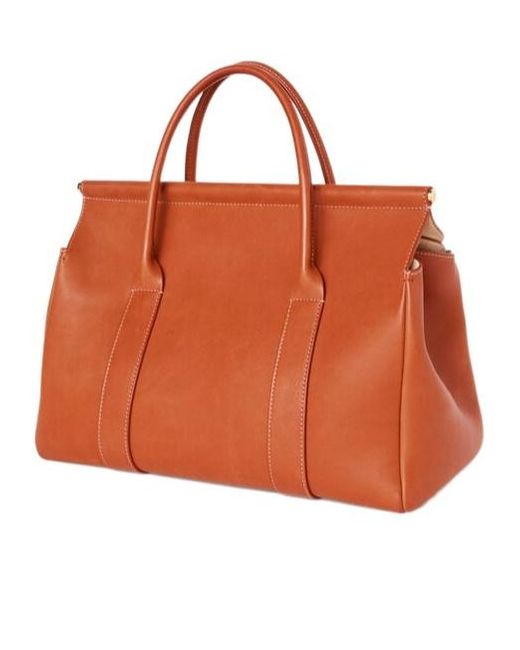 Loro Piana Orange Carry A Handbag With Both Hands