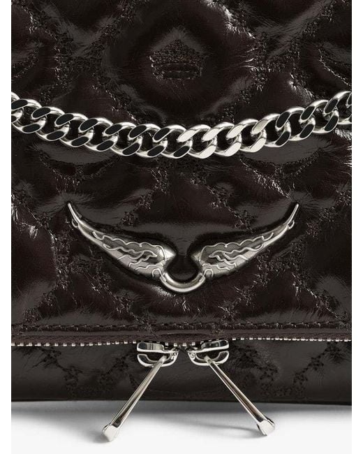 Zadig & Voltaire Black Rock Ii Vintage Monogram Clutch Bag