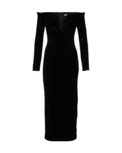 Roland Mouret Black Off-Shoulder Midi Dress