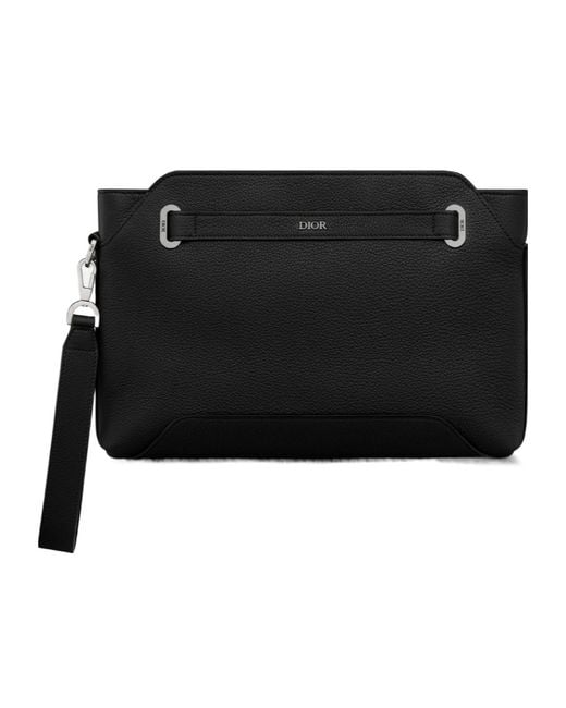 Dior Black Normandie A5 Triangle Pouch for men