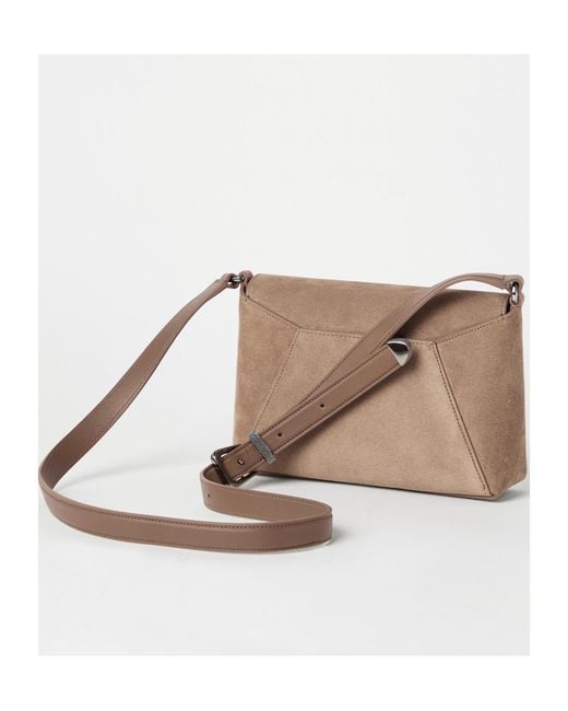 Brunello Cucinelli Brown Envelope Crossbody Bag