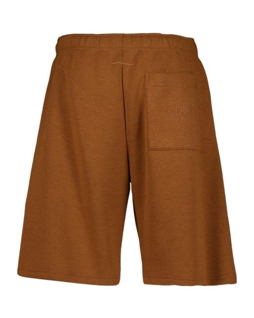 MM6 by Maison Margiela Brown Caramel Regular Fit Coated Shorts for men