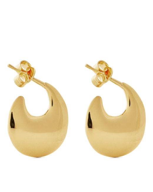 Saint Laurent Metallic Minimalist Circular Hoop Earrings