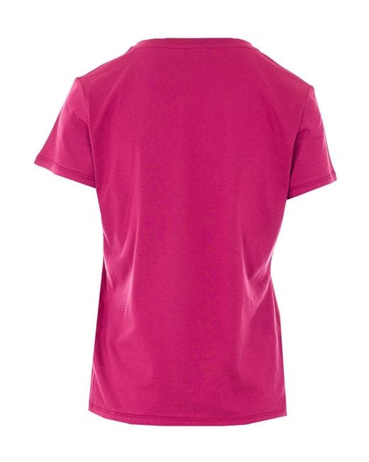 Liu Jo Pink Strass Crewneck T-Shirt