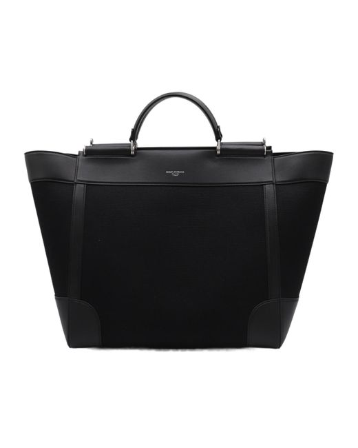Dolce & Gabbana Black Logo Stamp Tote Bag for men