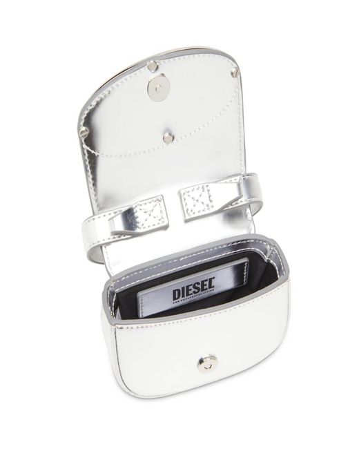 DIESEL White 1Dr-Xs-S Iconic Mirrored Mini Crossbody Bag