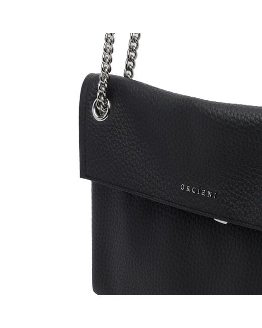 Orciani Black Flap Shoulder Bag
