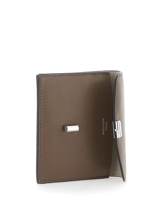 Totême Brown T-Lock Leather Wallet