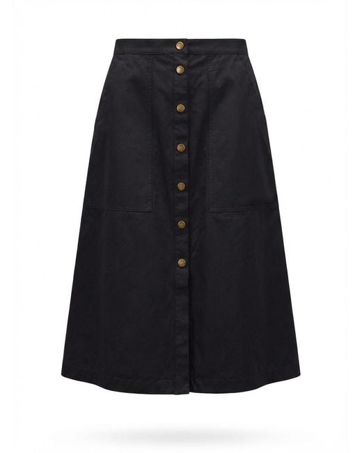 Moncler Blue Button-Up Midi Skirt
