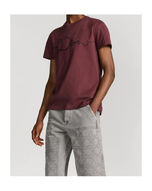 Dior homme by KRIS Ribbon Design Tee リボン Dior Homme Ribbon Logo Detailed Crewneck T-Shirt in Red for Men | Lyst