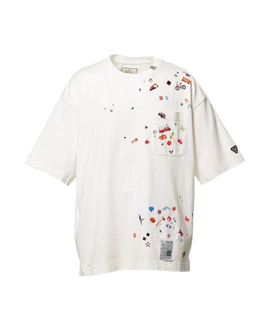 Maison Mihara Yasuhiro White Short Sleeved Crewneck T-Shirt for men