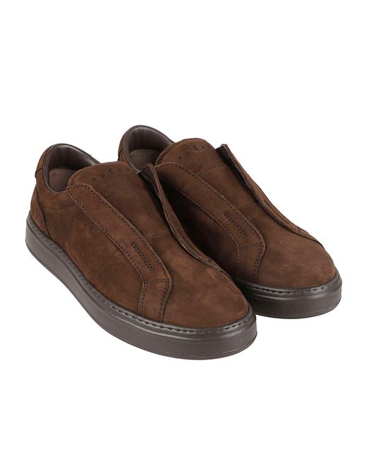 Hogan Brown Round-Toe Sneakers for men