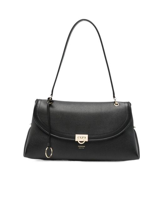 Ferragamo Black Flap Shoulder Bag