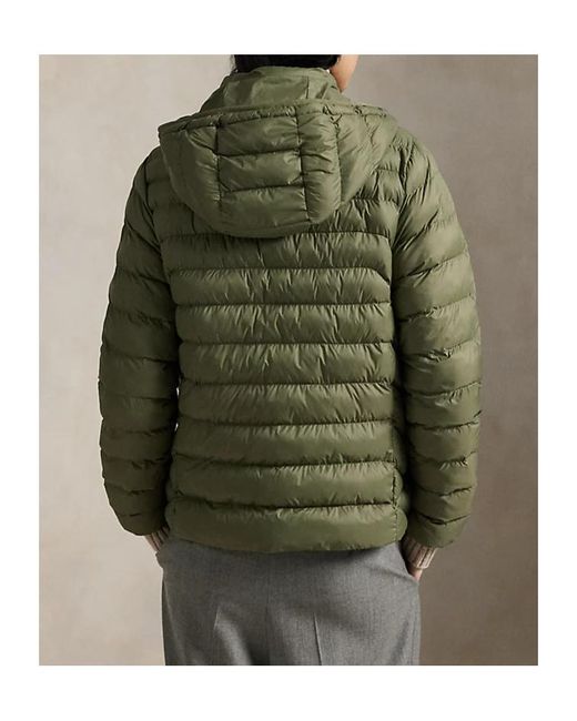 Ralph Lauren Green Polo Water-Resistant Packable Hooded Jacket