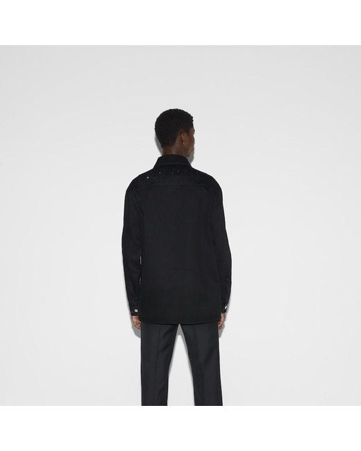 Gucci Black Denim Zip Shirt for men