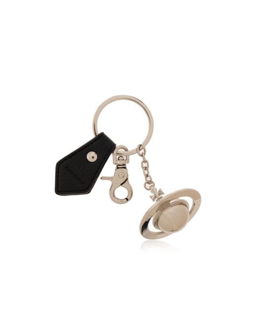 Vivienne Westwood White 3D Orb Keyring for men