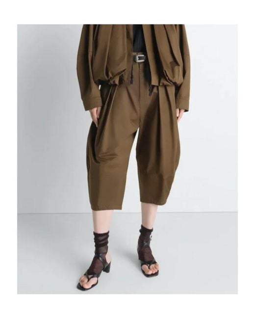 Lemaire Green Pleat Detailed Balloon Bermuda Shorts