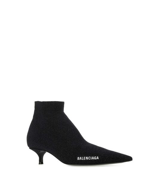 Balenciaga Black Printed Logo Boots