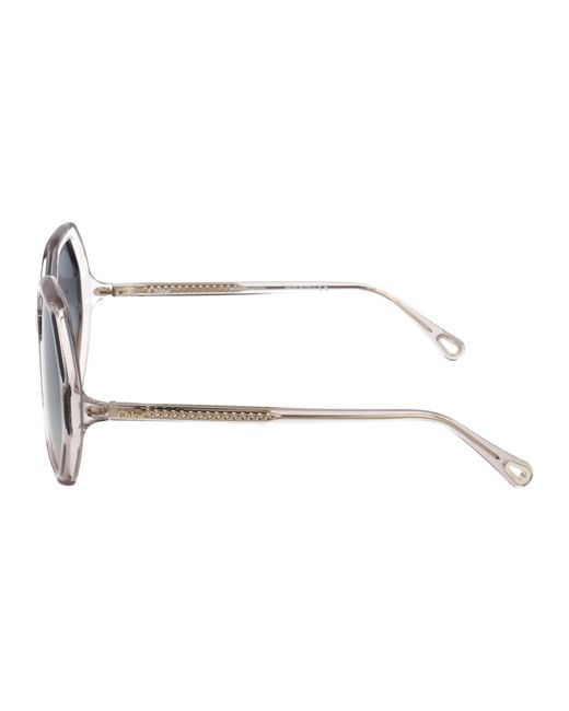 Chloé Blue Chloé Eyewear Octagonal Frame Sunglasses