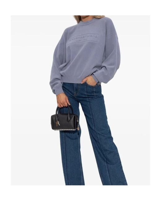 Alexander Wang Blue Logo-Embossed Jumper