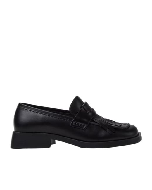 Camper Black Leather Moccasins For