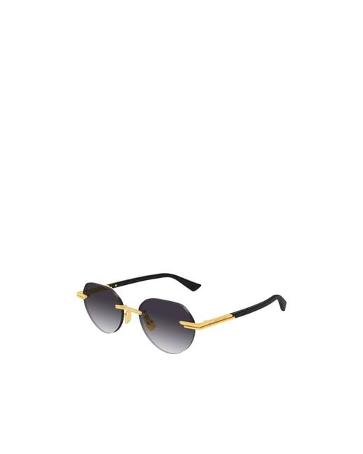 Bottega Veneta White Eyewear Panthos Frame Sunglasses for men