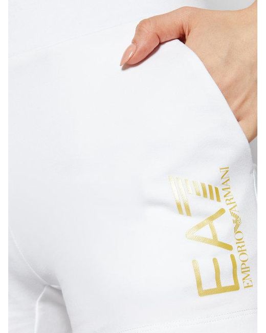 Emporio Armani White Logo Detail Shorts