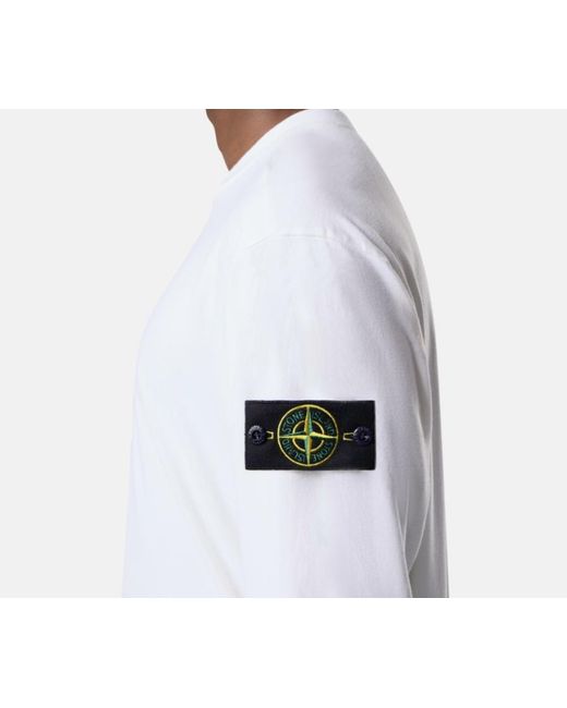Stone Island White Regular-Fit Crewneck Sweatshirt for men