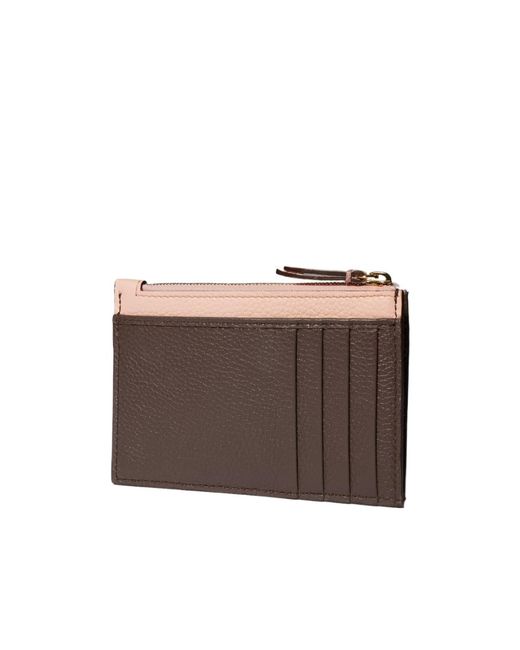 Gucci Brown Bi-Color Gg Marmont Zip Key Pouch