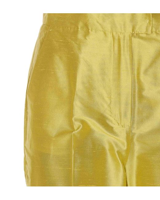 Max Mara Yellow Studio High Waisted Straight Leg Trousers