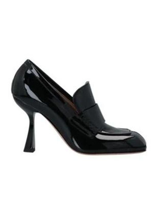 Sportmax Black Patent Leather High-Heel Loafers