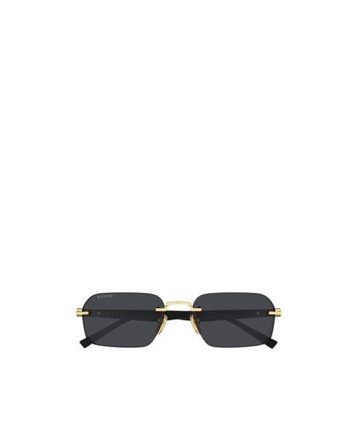 Gucci White Rectangle Sunglasses for men