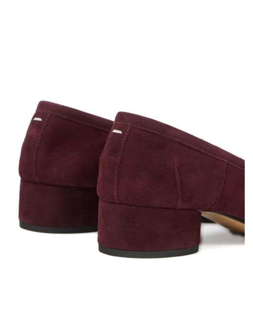 Maison Margiela Purple Tabi Block-Heel Suede Pumps