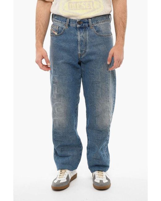 DIESEL Blue D-Mand Mid-Rise Straight-Leg Jeans for men