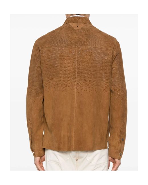 Salvatore Santoro Brown Long Sleeve Casual Jacket for men