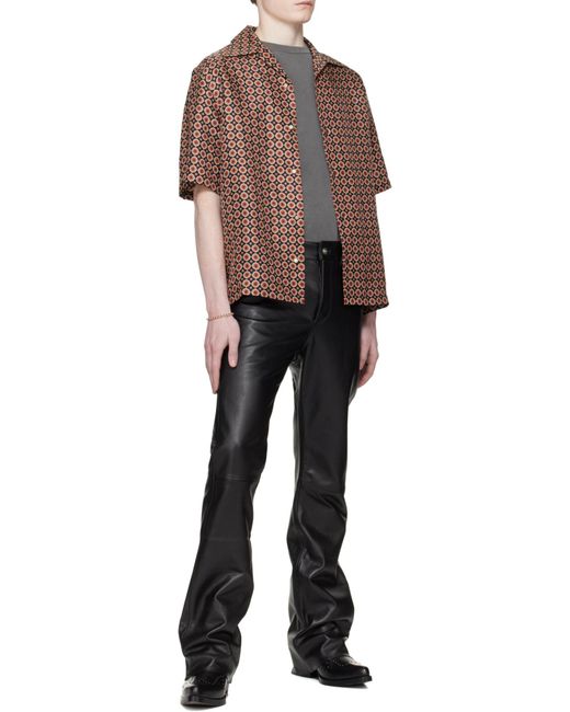 Amiri Black Patterned Short-Sleeve Shirt for men