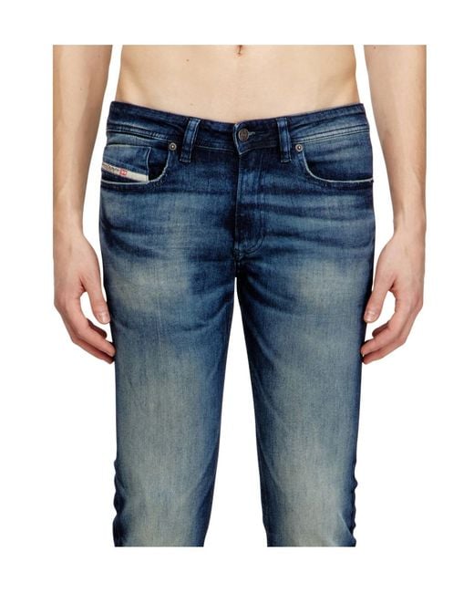 DIESEL Blue Button-Fastening Skinny Jeans for men