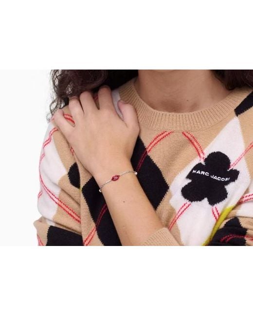 Marc Jacobs White The Lips Slider Bracelet