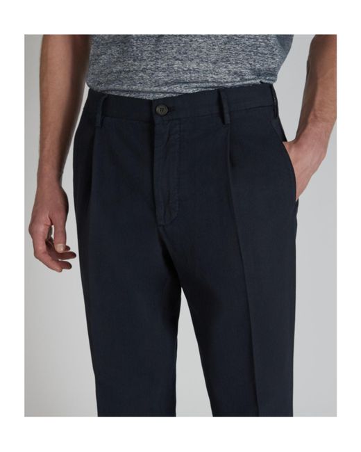 Incotex Blue Pleat-Detailed Trousers for men