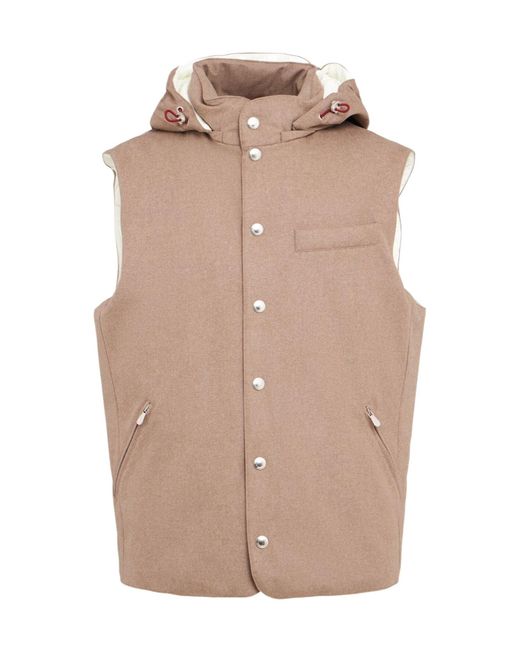 Brunello Cucinelli Natural Wool Down Vest for men