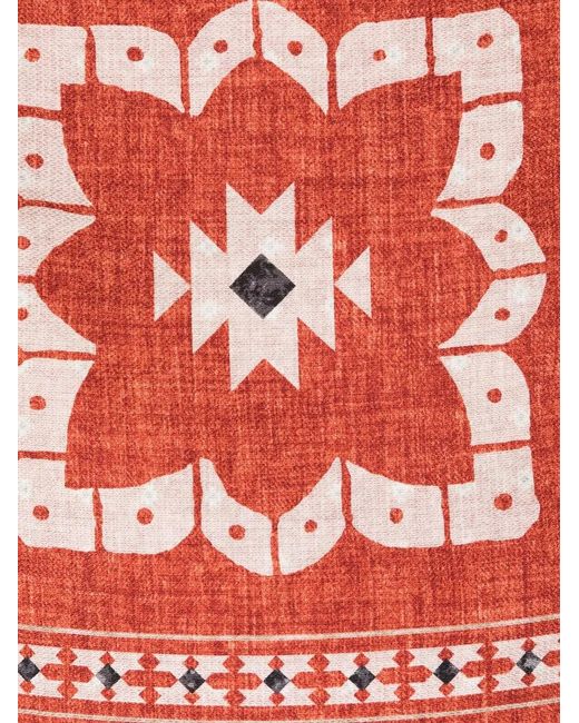 Brunello Cucinelli Red Graphic-Print Pocket Square for men
