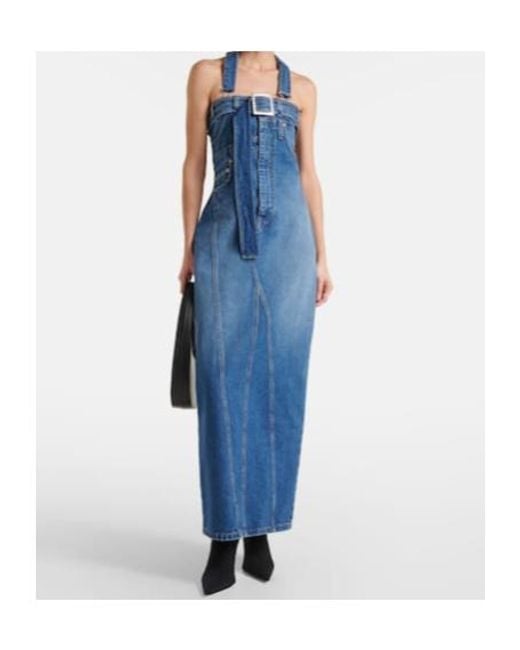 Jean Paul Gaultier Blue Denim Maxi Dress